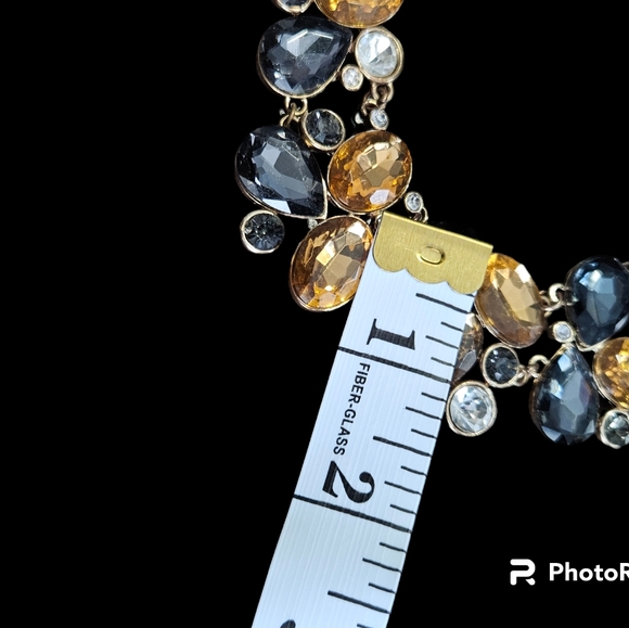 Alfani Gold Tone Crystal Collar Style Statement Necklace, Vintage - Picture 8 of 8